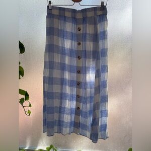 Madewell blue gingham skirt